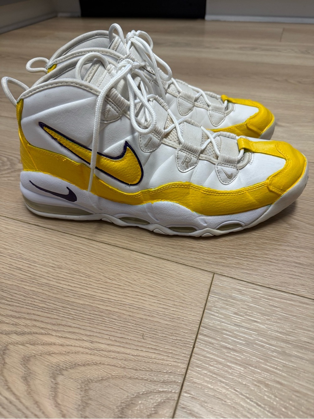 Customized Nike Air Max Uptempo 95 White 922935-100 Men’s Size 13